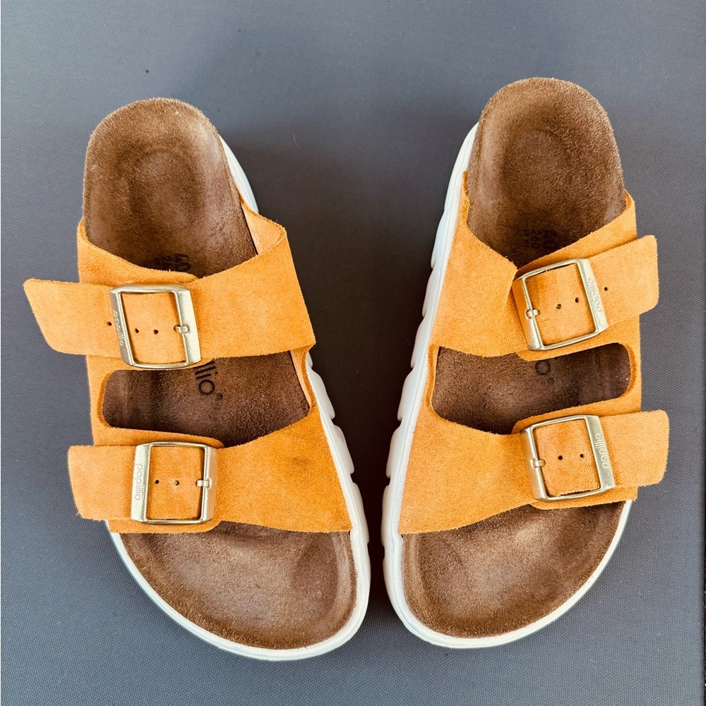 Birkenstock Arizona Papillio Apricot size 40 Chunky Platform Sandals